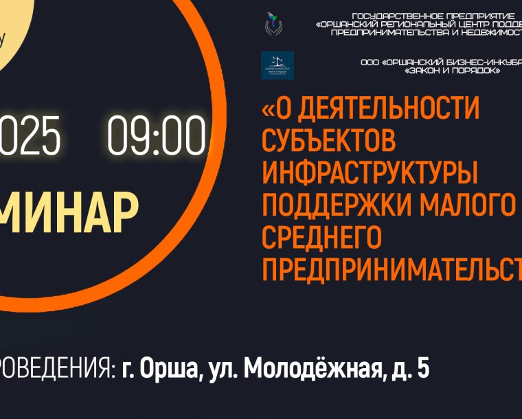 Семинар «О деятельности субъектов инфраструктуры поддержки малого и среднего предпринимательства»
