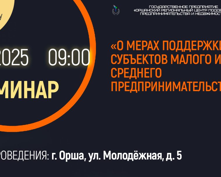 Семинар «О мерах поддержки субъектов малого и среднего предпринимательства»